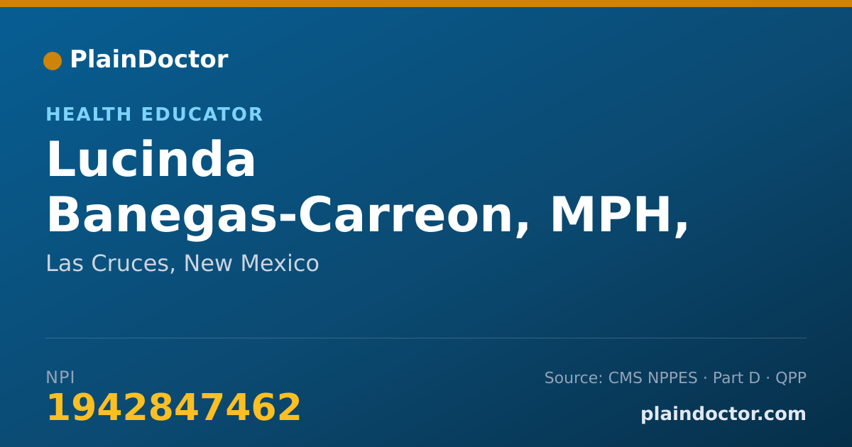 Shareable card for Lucinda Banegas-Carreon, MPH, CHES - Health Educator, Las Cruces, NM