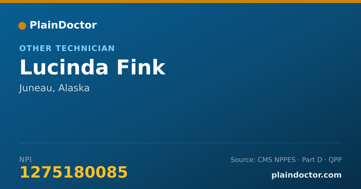 Shareable card for Lucinda Fink - Other Technician, Juneau, AK