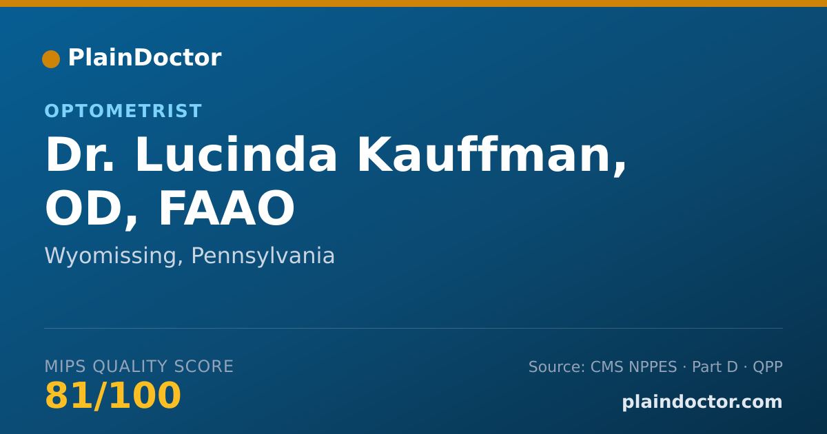 Shareable card for Lucinda Kauffman, OD, FAAO - Optometrist, Wyomissing, PA