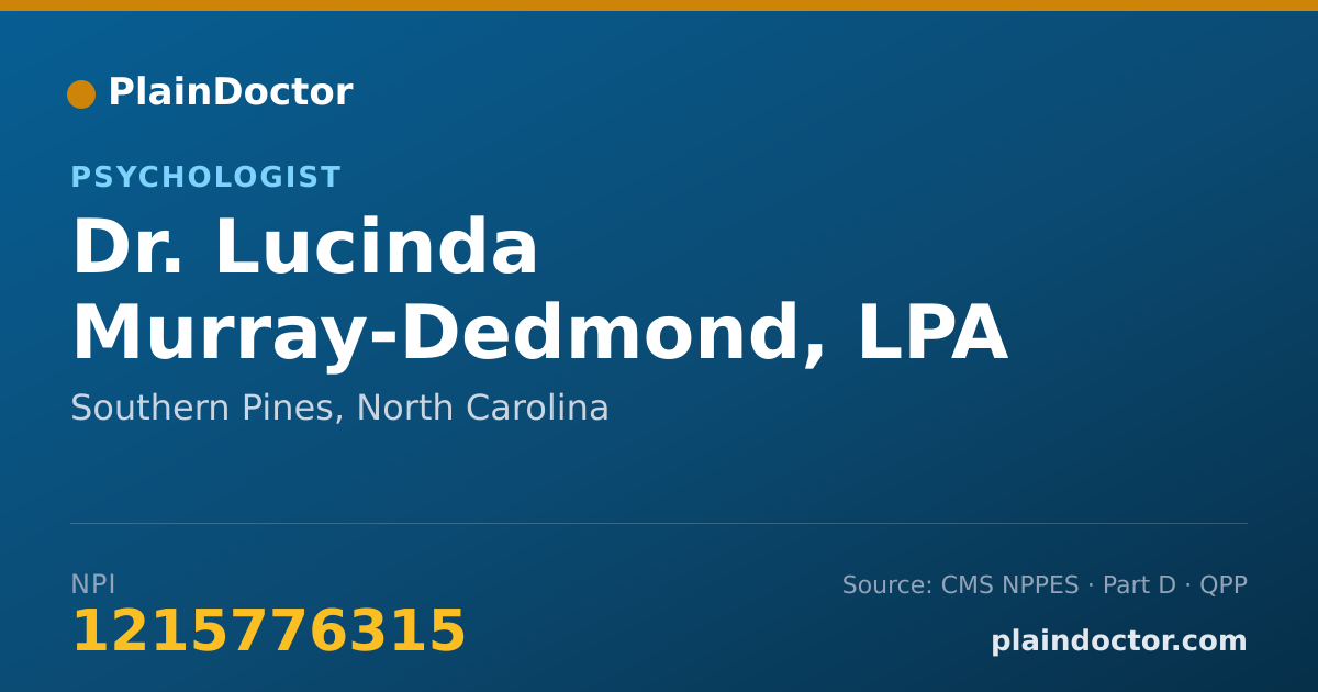 Shareable card for Lucinda Murray-Dedmond, LPA - Psychologist, Southern Pines, NC