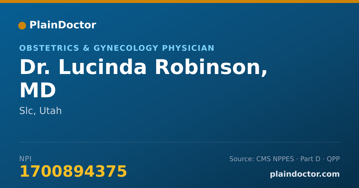 Shareable card for Lucinda Robinson, MD - Obstetrics & Gynecology Physician, Slc, UT