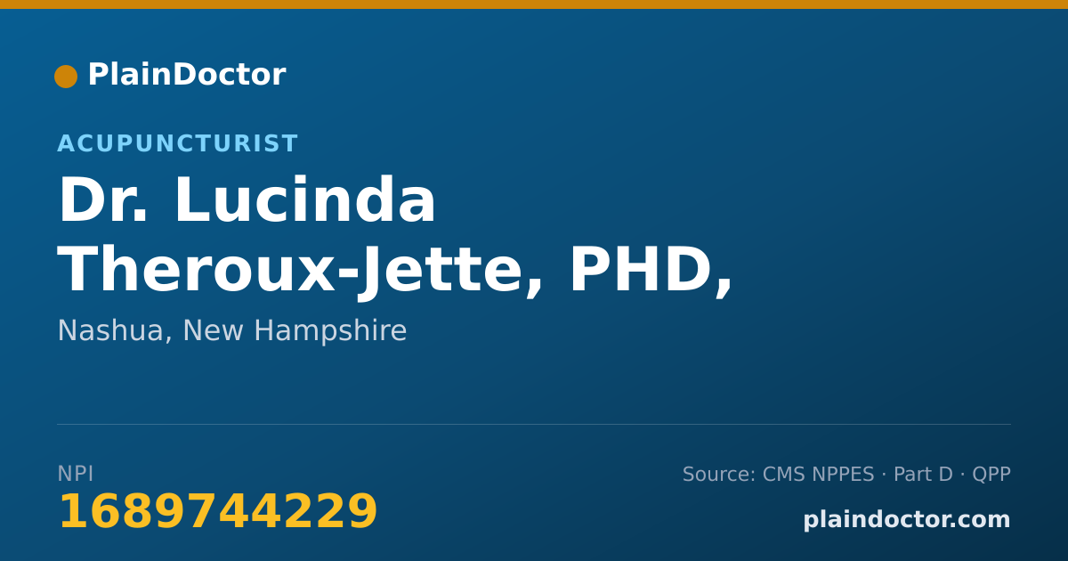 Shareable card for Lucinda Theroux-Jette, PHD, OT/L, LAC - Acupuncturist, Nashua, NH