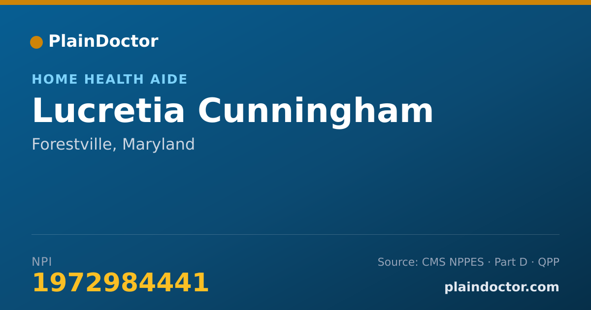 Shareable card for Lucretia Cunningham - Home Health Aide, Forestville, MD