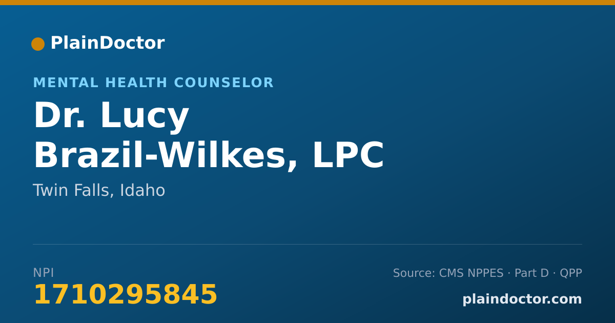 Shareable card for Lucy Brazil-Wilkes, LPC - Mental Health Counselor, Twin Falls, ID
