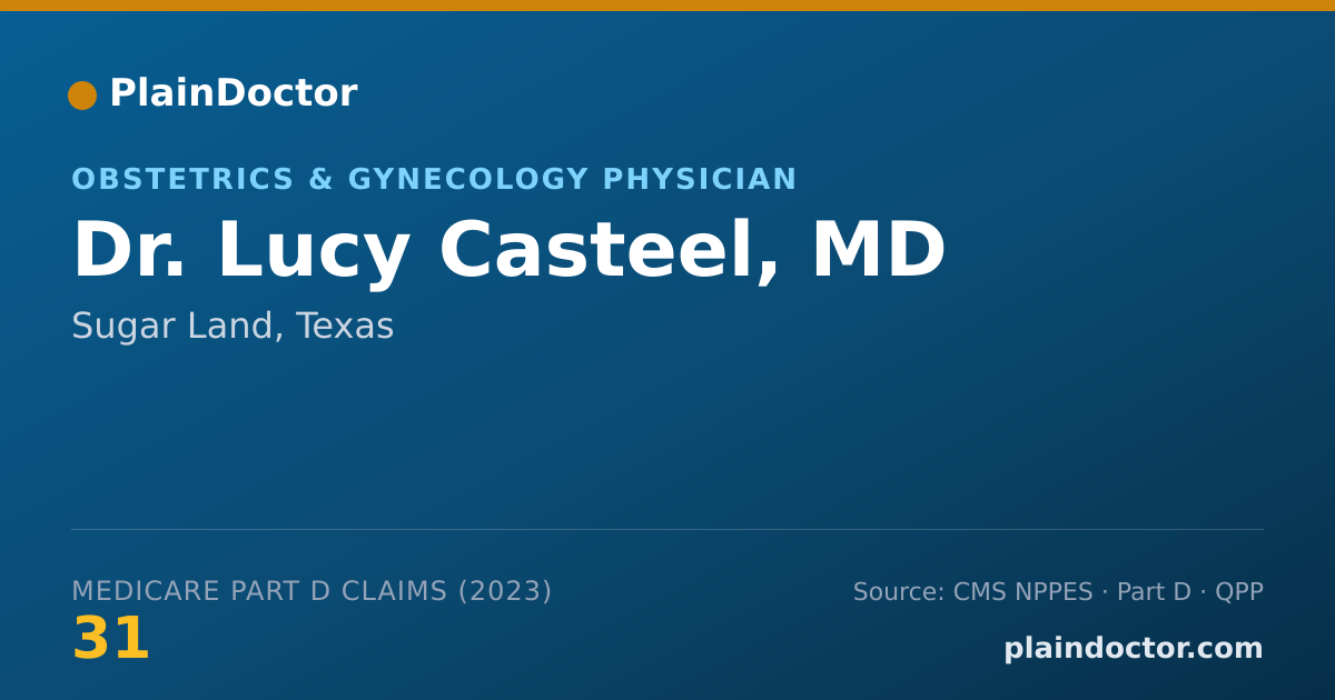Shareable card for Lucy Casteel, MD - Obstetrics & Gynecology Physician, Sugar Land, TX