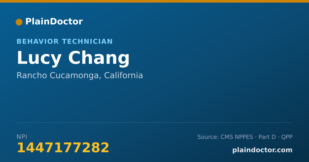 Shareable card for Lucy Chang - Behavior Technician, Rancho Cucamonga, CA