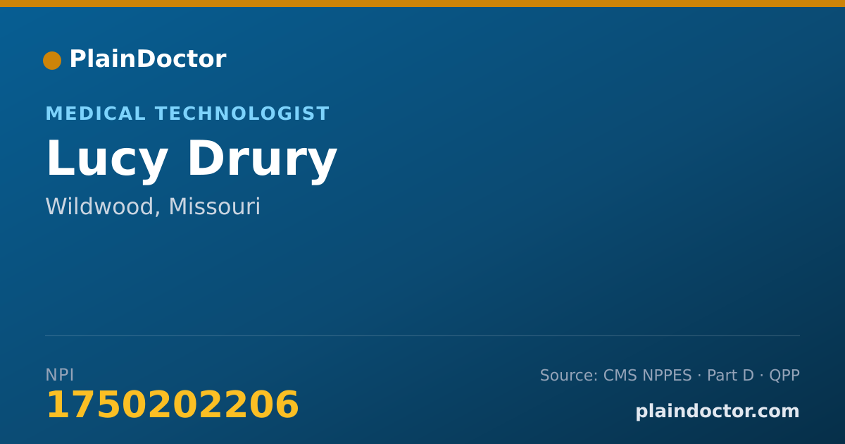 Shareable card for Lucy Drury - Medical Technologist, Wildwood, MO