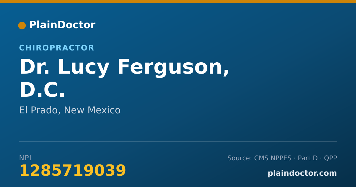 Shareable card for Lucy Ferguson, D.C. - Chiropractor, El Prado, NM