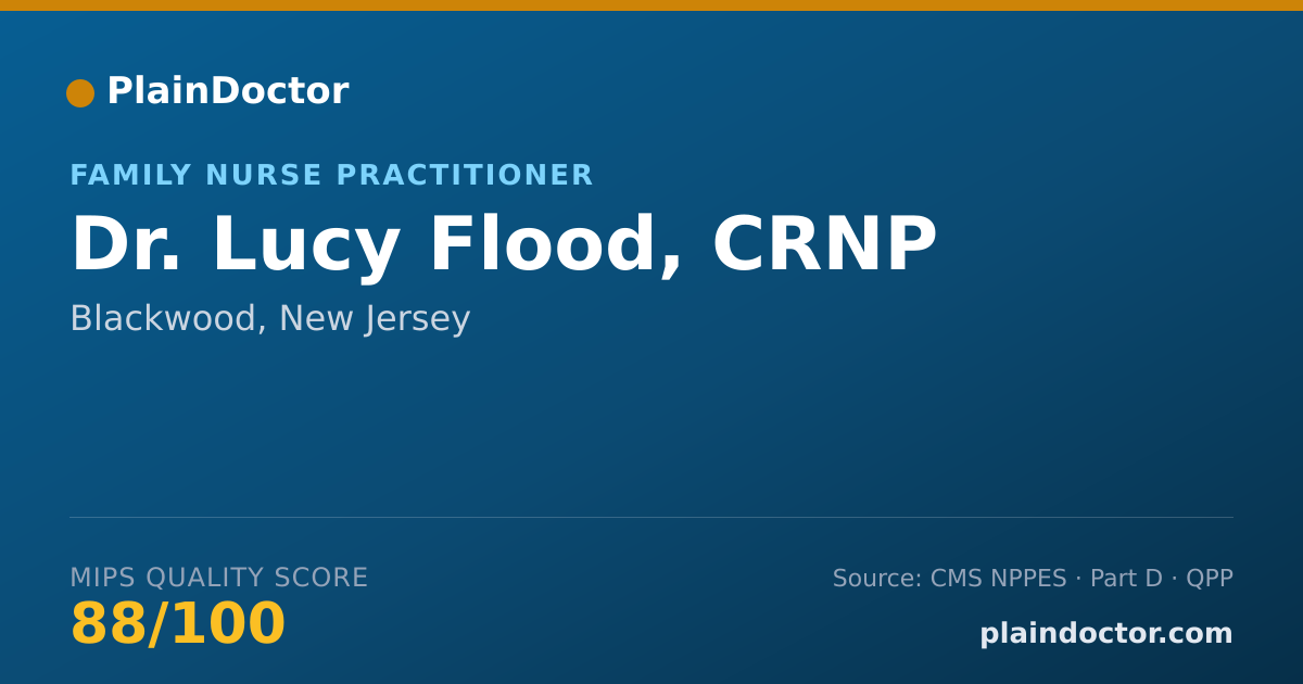 Shareable card for Lucy Flood, CRNP - Family Nurse Practitioner, Blackwood, NJ