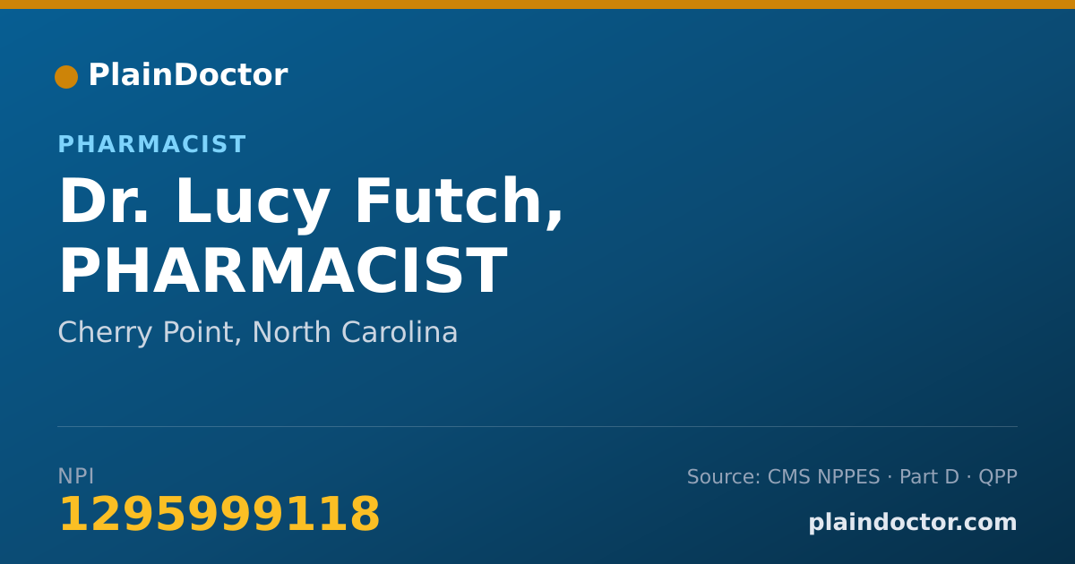 Shareable card for Lucy Futch, PHARMACIST - Pharmacist, Cherry Point, NC