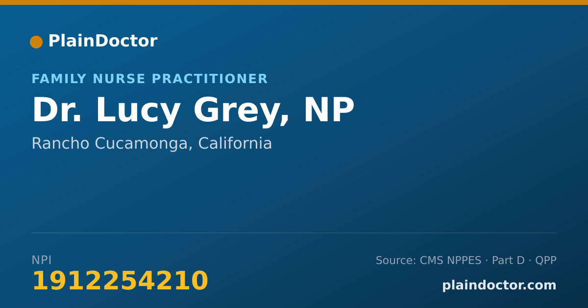 Shareable card for Lucy Grey, NP - Family Nurse Practitioner, Rancho Cucamonga, CA