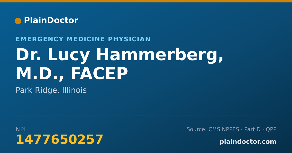 Shareable card for Lucy Hammerberg, M.D., FACEP - Emergency Medicine Physician, Park Ridge, IL