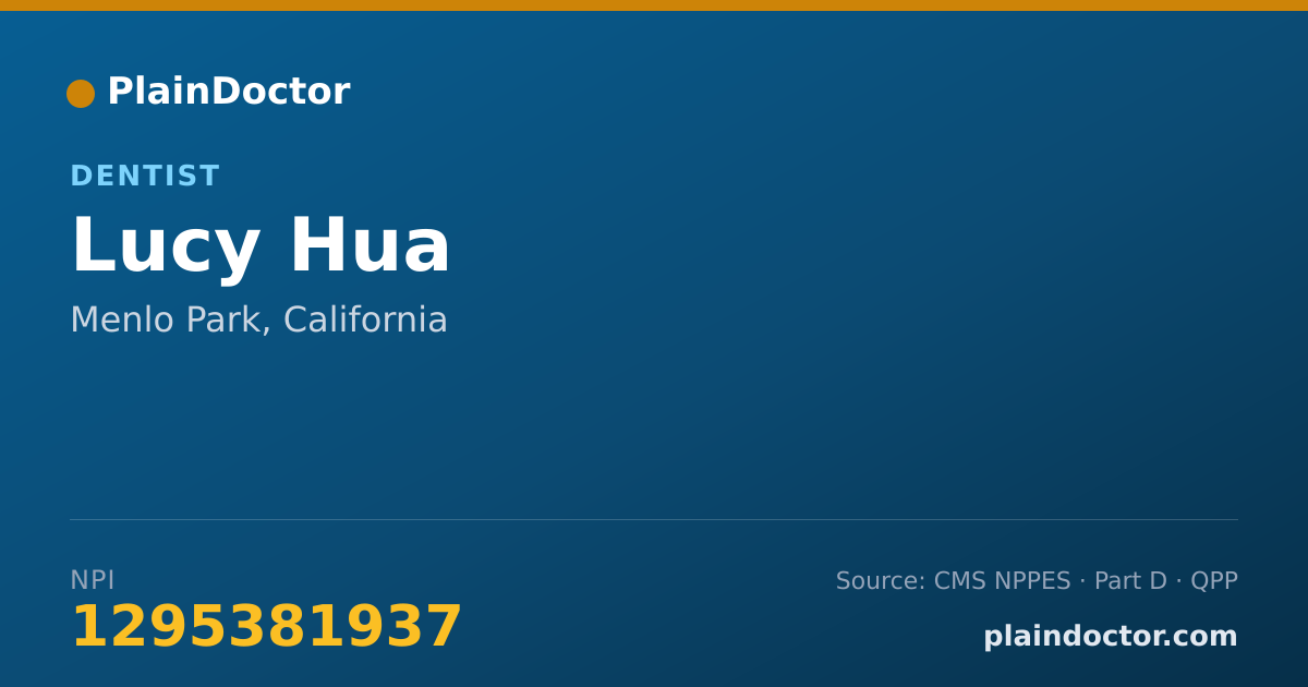 Shareable card for Lucy Hua - Dentist, Menlo Park, CA