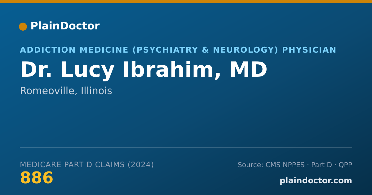 Shareable card for Lucy Ibrahim, MD - Addiction Medicine (Psychiatry & Neurology) Physician, Romeoville, IL
