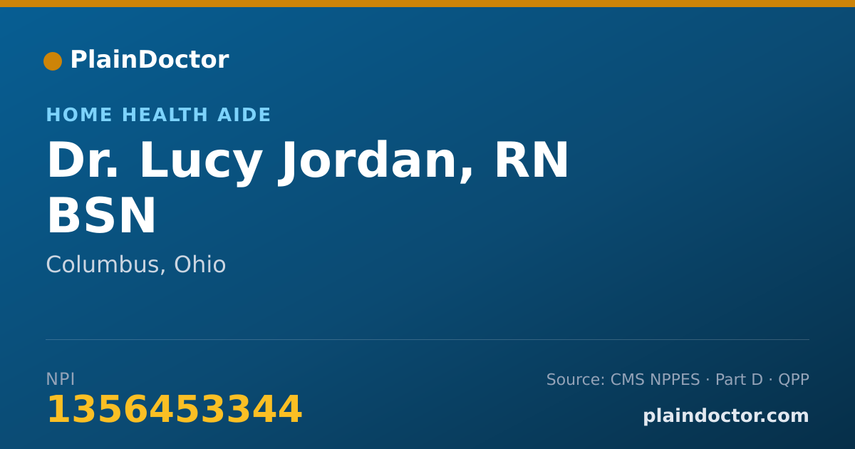 Shareable card for Lucy Jordan, RN BSN - Home Health Aide, Columbus, OH