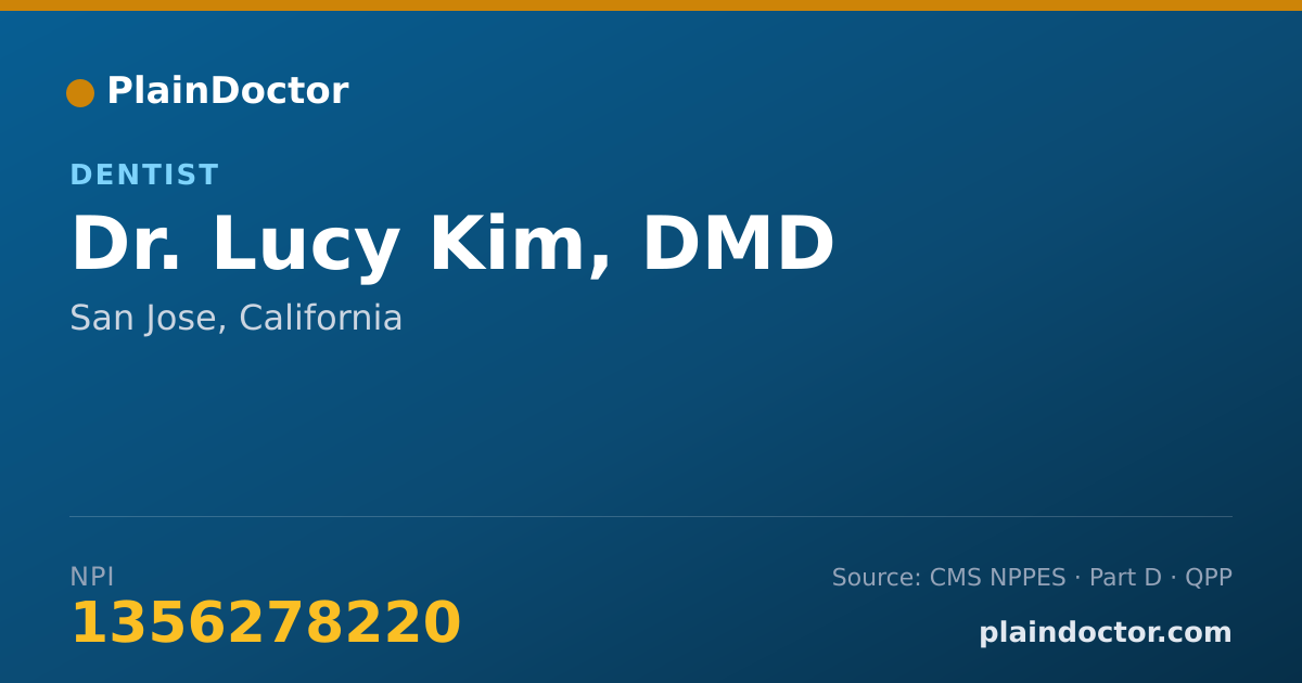 Shareable card for Lucy Kim, DMD - Dentist, San Jose, CA
