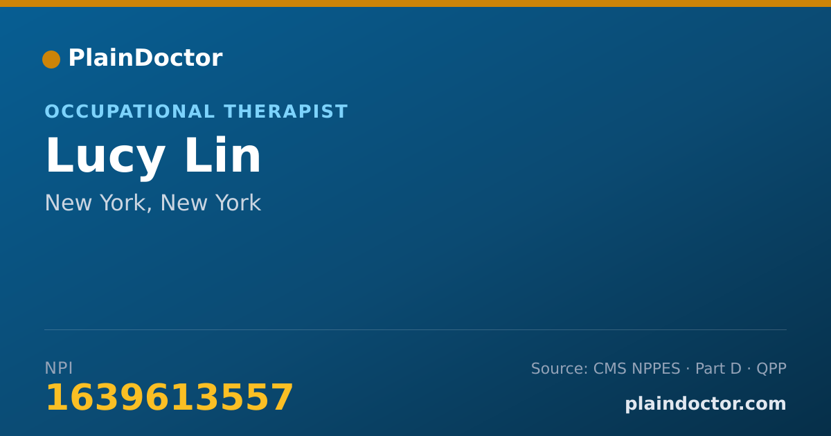 Shareable card for Lucy Lin - Occupational Therapist, New York, NY