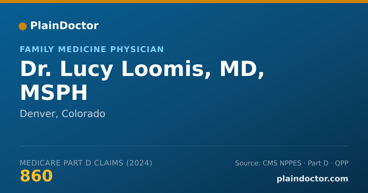 Shareable card for Lucy Loomis, MD, MSPH - Public Health & General Preventive Medicine Physician, Denver, CO