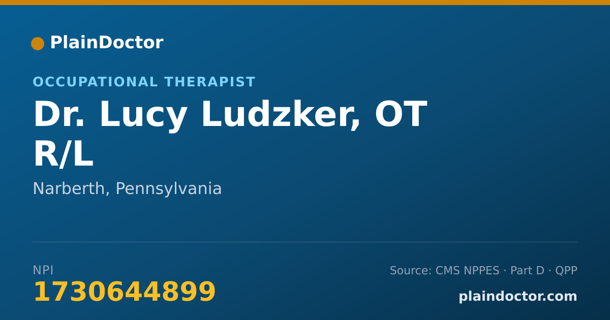 Shareable card for Lucy Ludzker, OT R/L - Occupational Therapist, Narberth, PA
