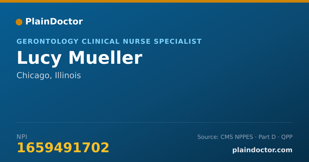 Shareable card for Lucy Mueller - Gerontology Clinical Nurse Specialist, Chicago, IL