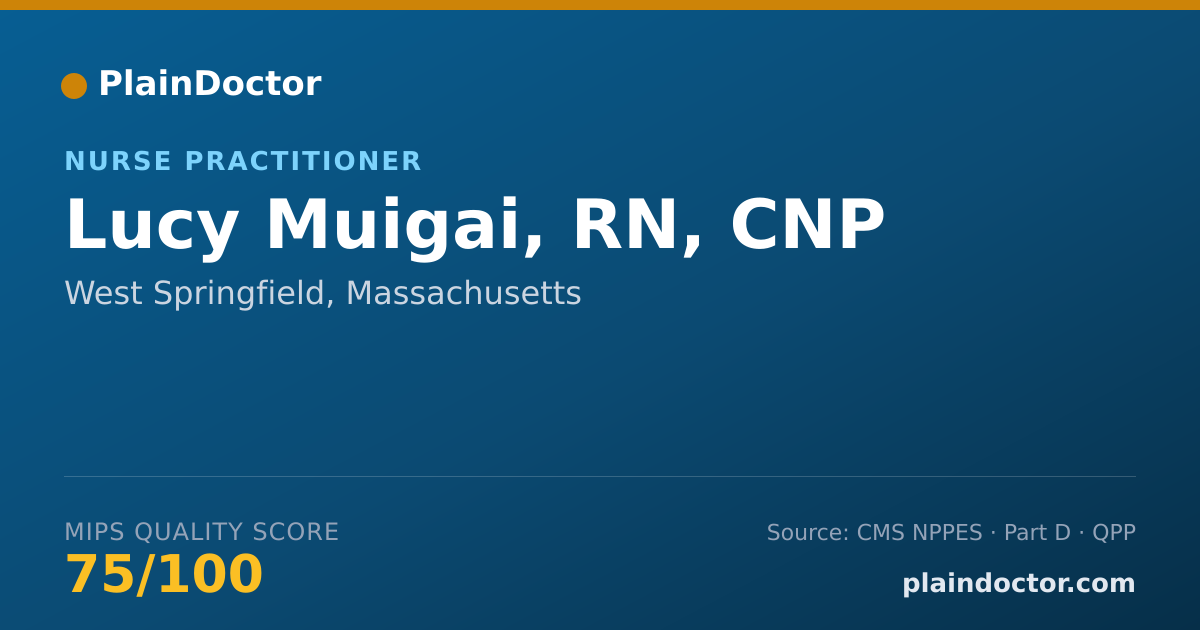 Shareable card for Lucy Muigai, RN, CNP - Psychiatric/Mental Health Registered Nurse, West Springfield, MA