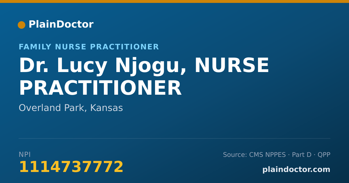 Shareable card for Lucy Njogu, NURSE PRACTITIONER - Family Nurse Practitioner, Overland Park, KS