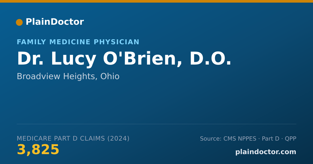 Shareable card for Lucy O'Brien, D.O. - Family Medicine Physician, Broadview Heights, OH