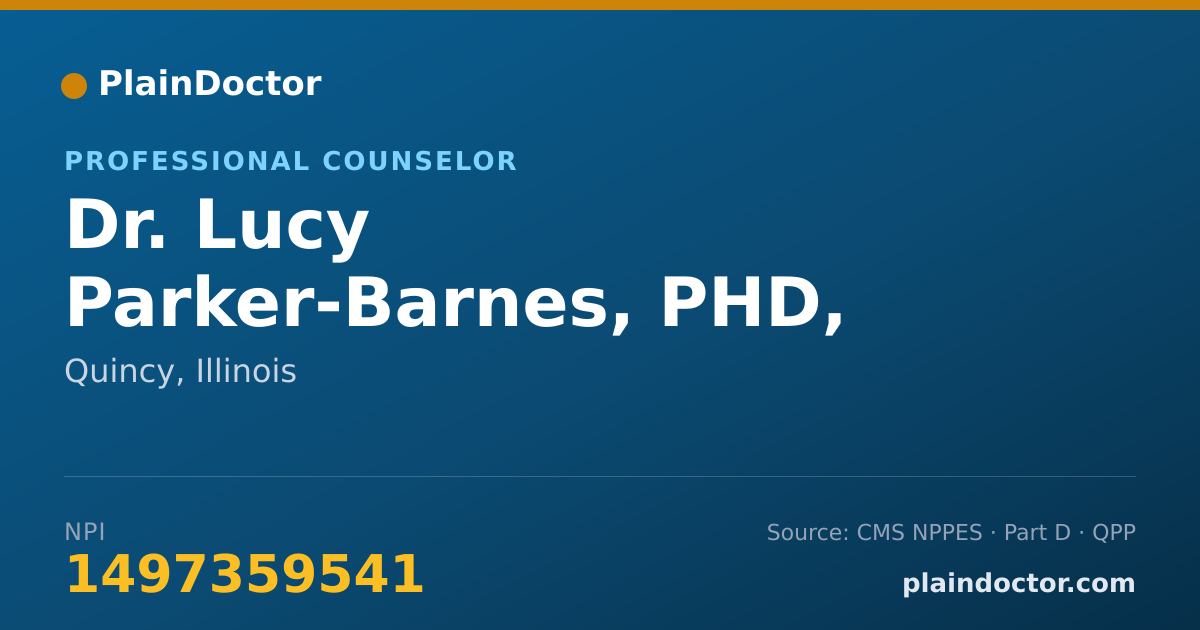 Shareable card for Lucy Parker-Barnes, PHD, LPC, LCPC, NCC - Professional Counselor, Quincy, IL