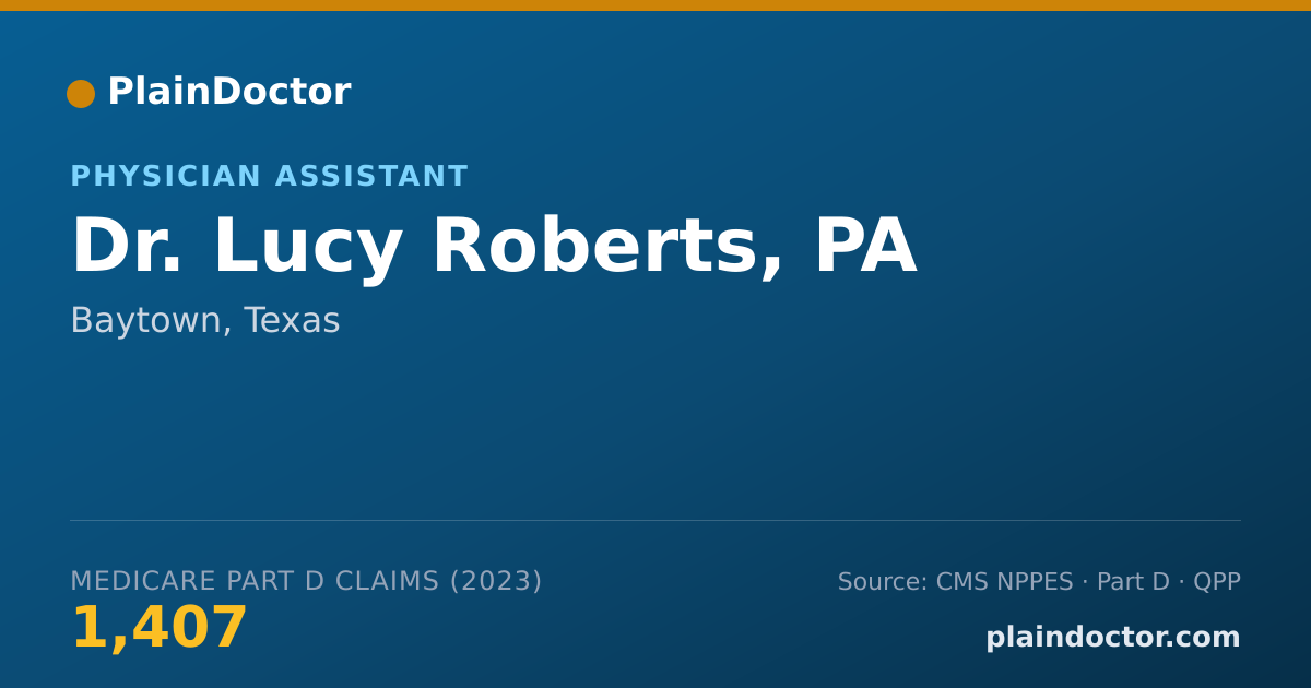 Shareable card for Lucy Roberts, PA - Physician Assistant, Baytown, TX