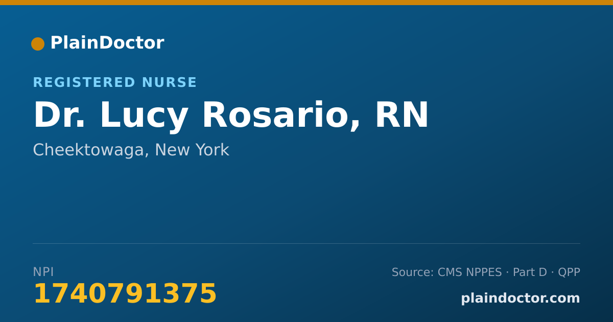 Shareable card for Lucy Rosario, RN - Registered Nurse, Cheektowaga, NY