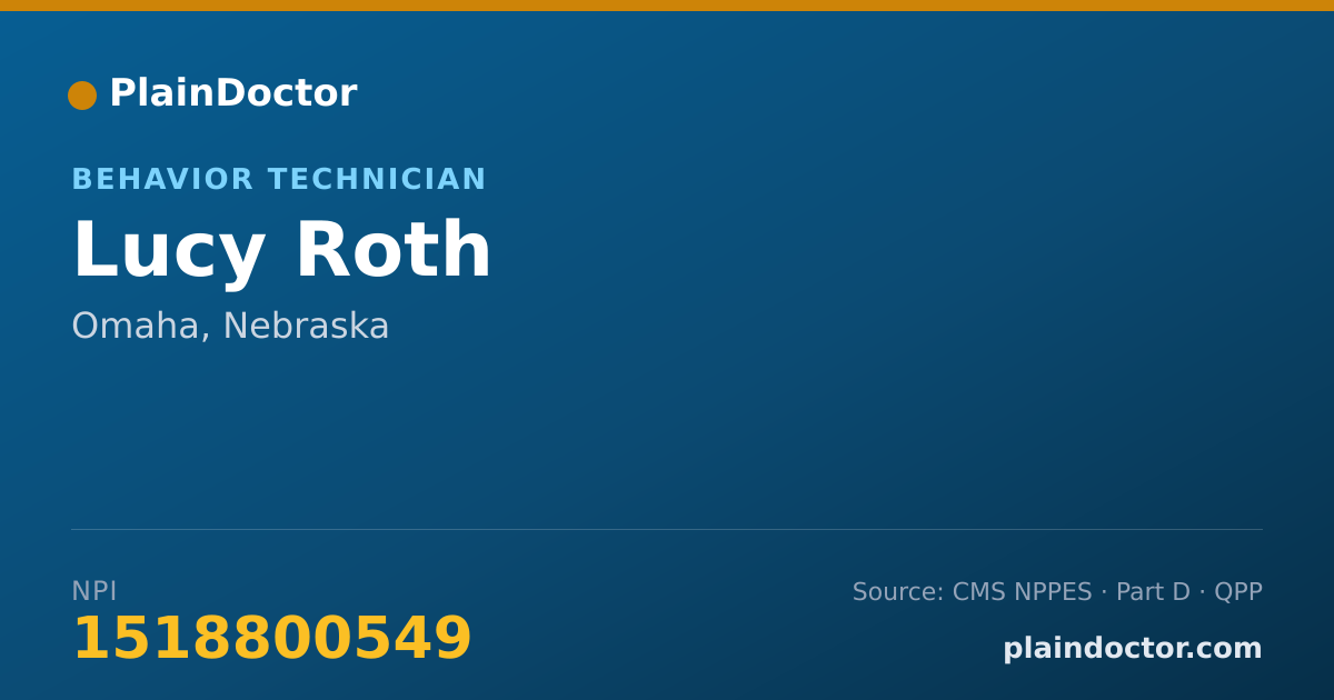 Shareable card for Lucy Roth - Behavior Technician, Omaha, NE