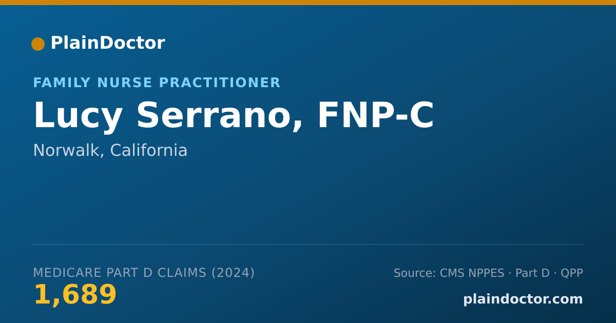 Shareable card for Lucy Serrano, FNP-C - Family Nurse Practitioner, Norwalk, CA