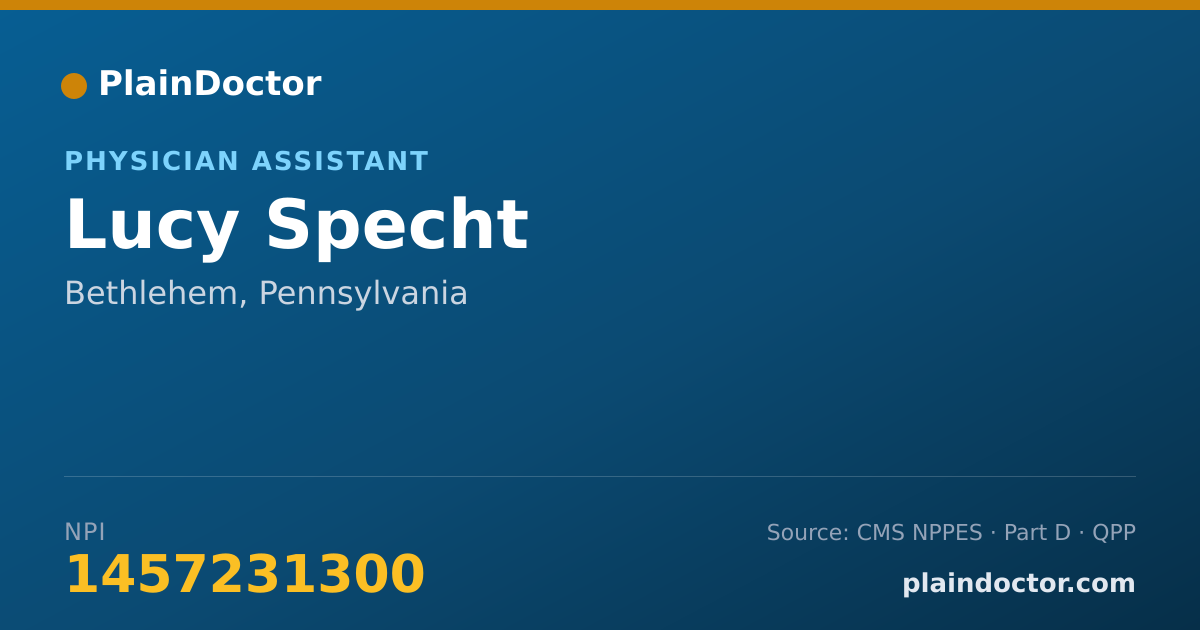 Shareable card for Lucy Specht - Physician Assistant, Bethlehem, PA