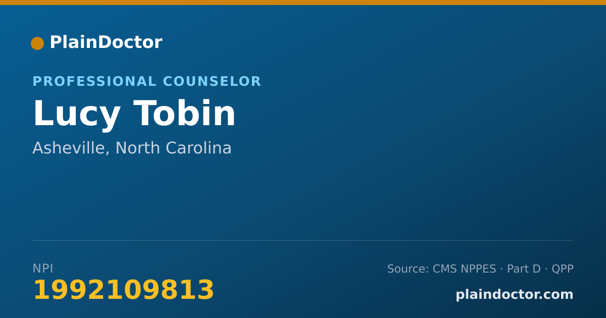 Shareable card for Lucy Tobin - Professional Counselor, Asheville, NC