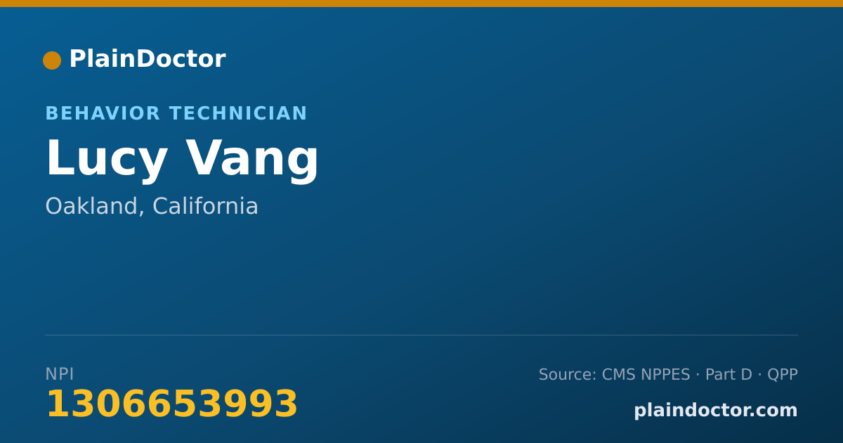Shareable card for Lucy Vang - Behavior Technician, Oakland, CA