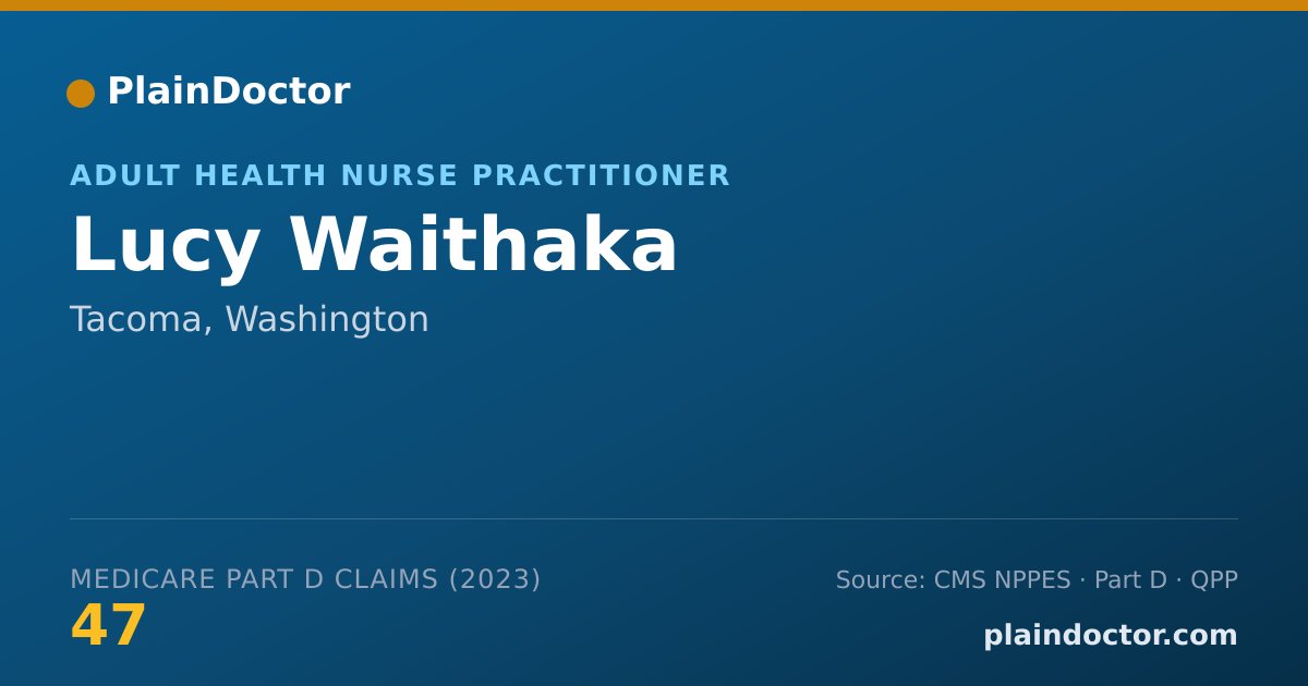 Shareable card for Lucy Waithaka - Adult Health Nurse Practitioner, Tacoma, WA