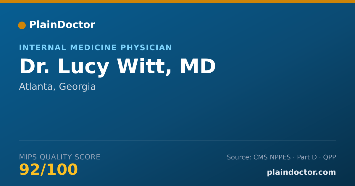 Shareable card for Lucy Witt, MD - Internal Medicine Physician, Atlanta, GA