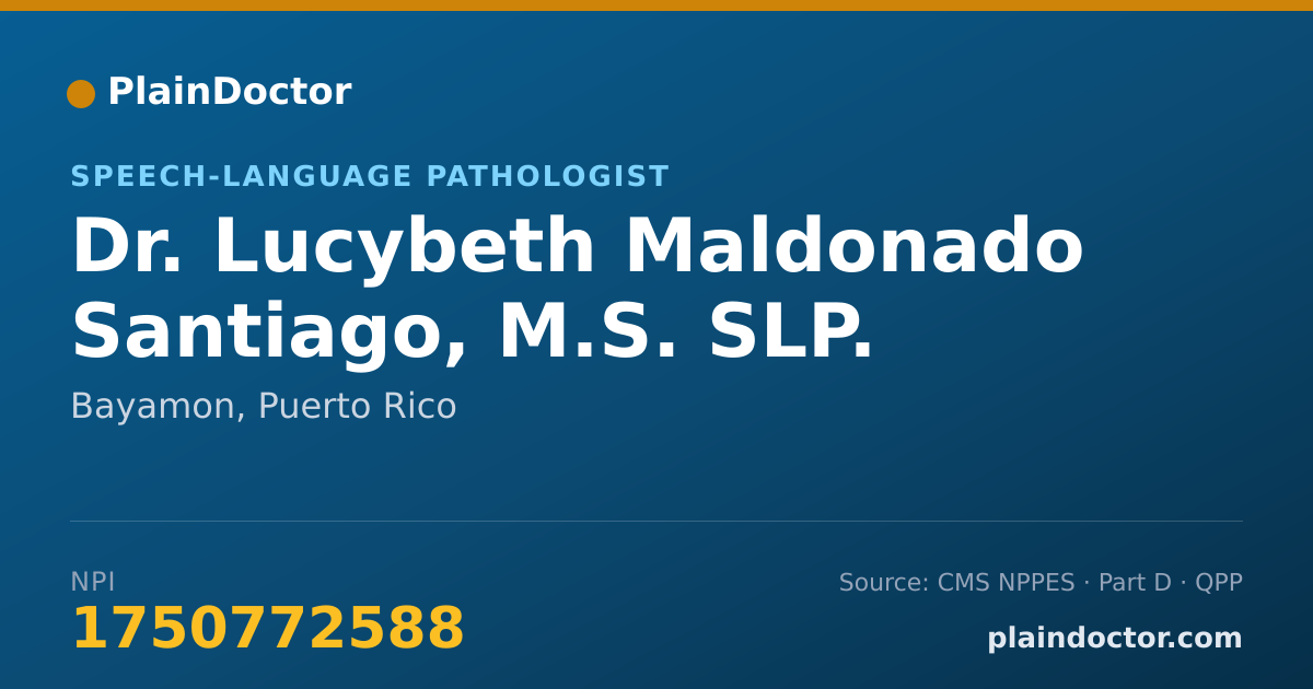 Shareable card for Lucybeth Maldonado Santiago, M.S. SLP. - Speech-Language Pathologist, Bayamon, PR