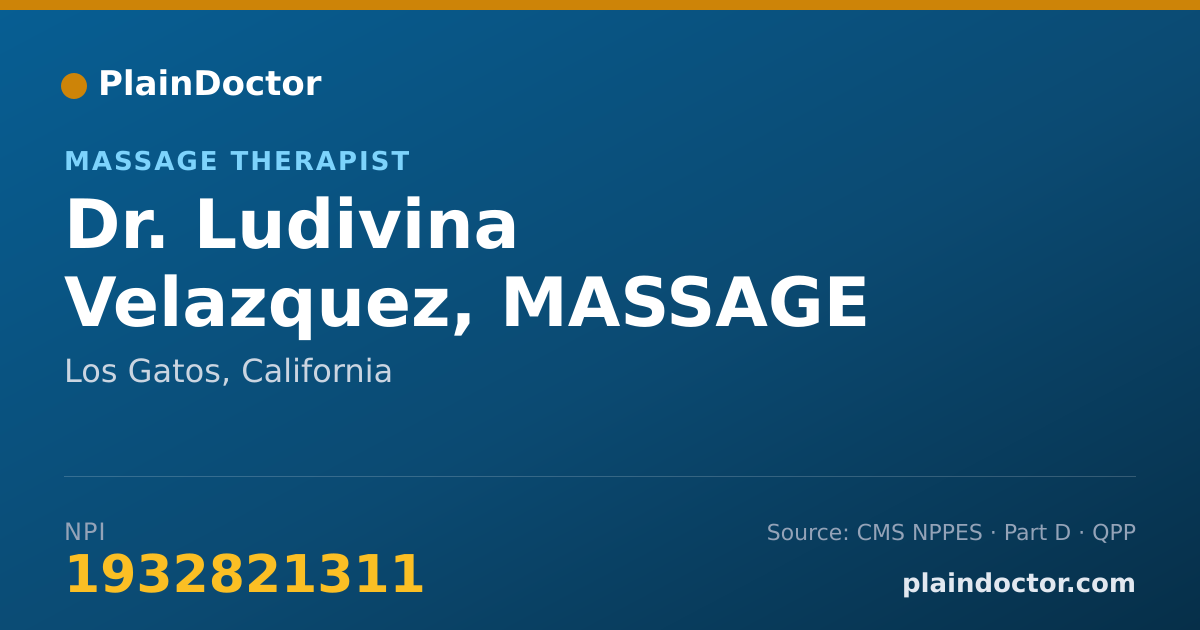 Shareable card for Ludivina Velazquez, MASSAGE THERAPIST - Massage Therapist, Los Gatos, CA