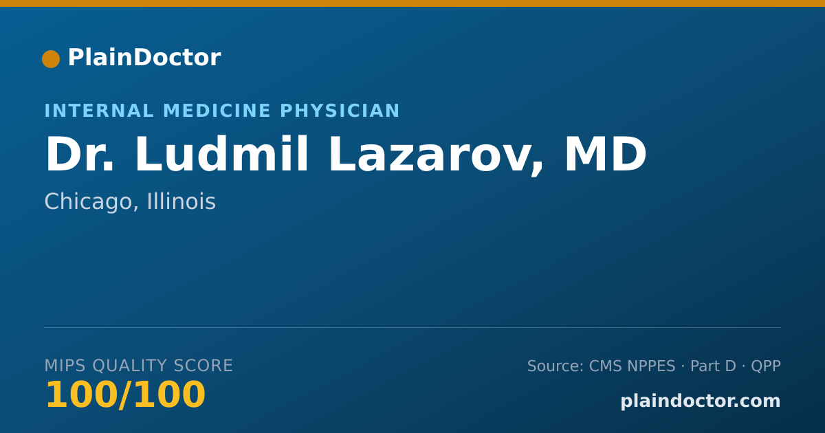 Shareable card for Ludmil Lazarov, MD - Internal Medicine Physician, Chicago, IL