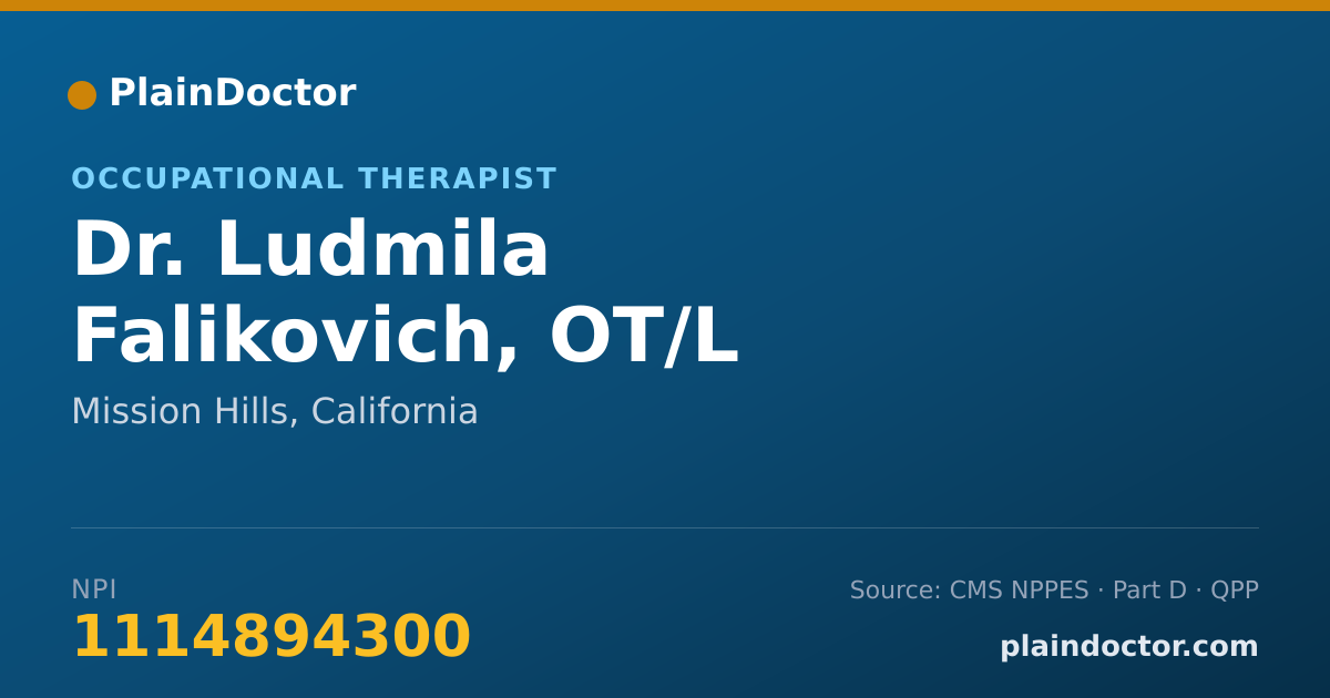 Shareable card for Ludmila Falikovich, OT/L - Occupational Therapist, Mission Hills, CA