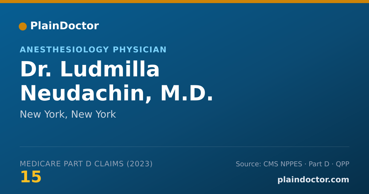 Shareable card for Ludmilla Neudachin, M.D. - Anesthesiology Physician, New York, NY