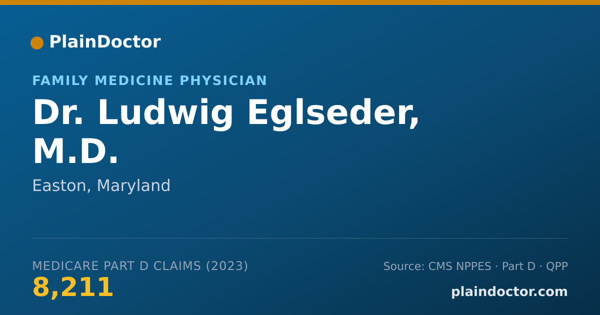 Shareable card for Ludwig Eglseder, M.D. - Family Medicine Physician, Easton, MD