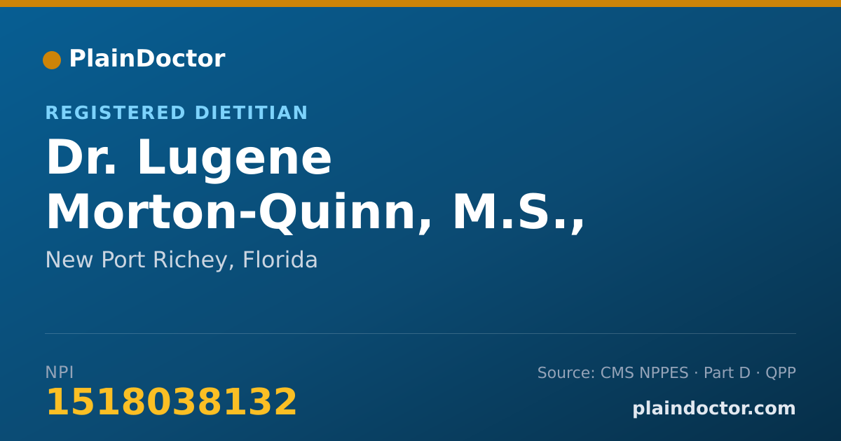 Shareable card for Lugene Morton-Quinn, M.S., R.D., L.D.N. - Registered Dietitian, New Port Richey, FL