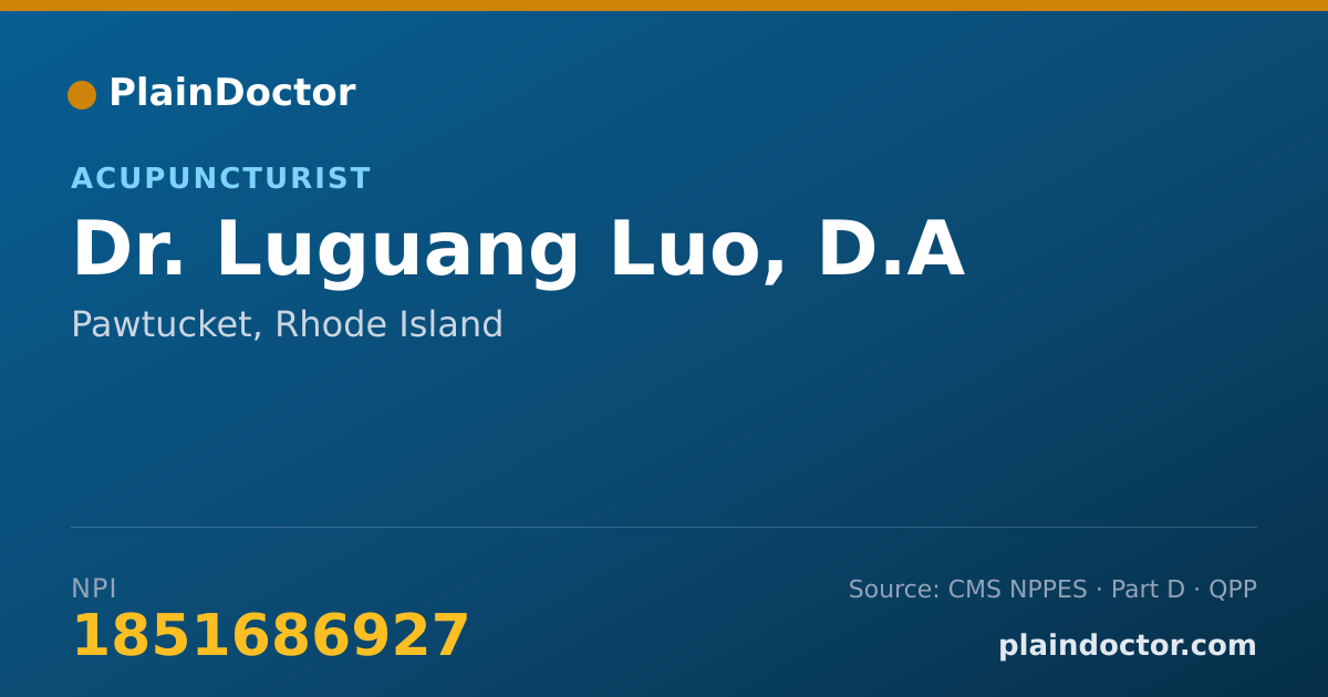 Shareable card for Luguang Luo, D.A - Acupuncturist, Pawtucket, RI