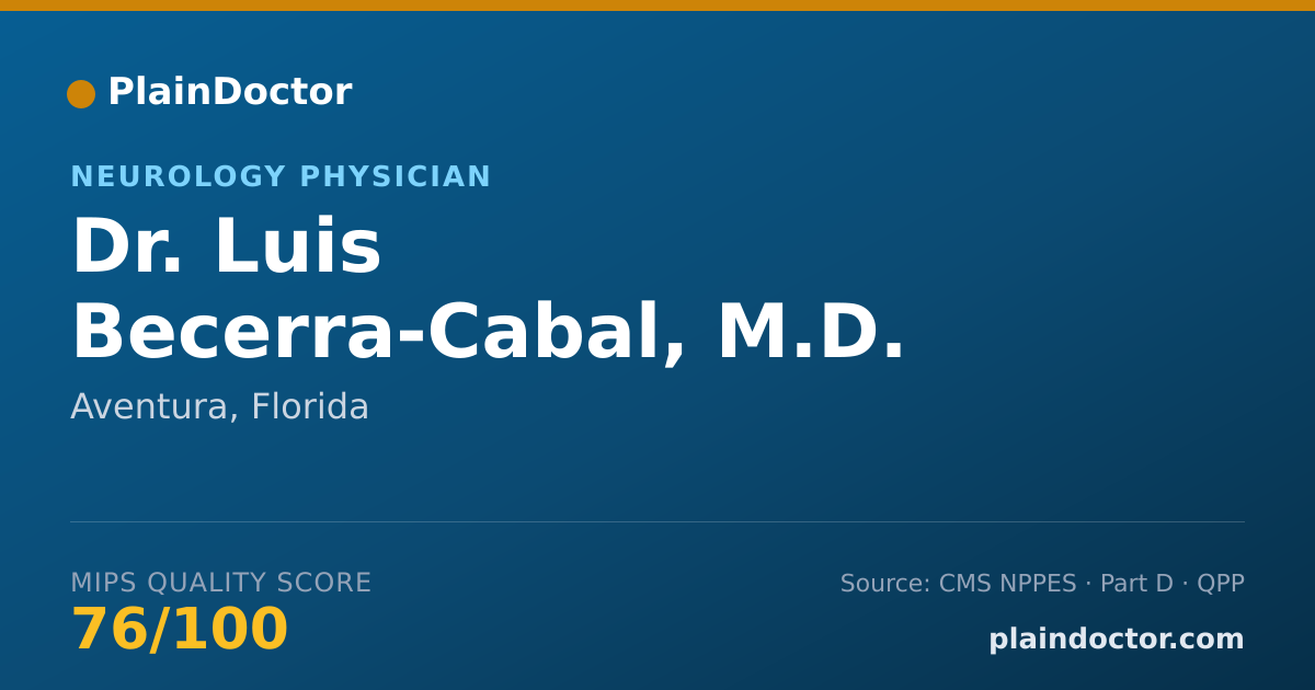 Shareable card for Luis Becerra-Cabal, M.D. - Neurology Physician, Aventura, FL