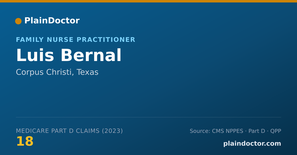Shareable card for Luis Bernal - Family Nurse Practitioner, Corpus Christi, TX
