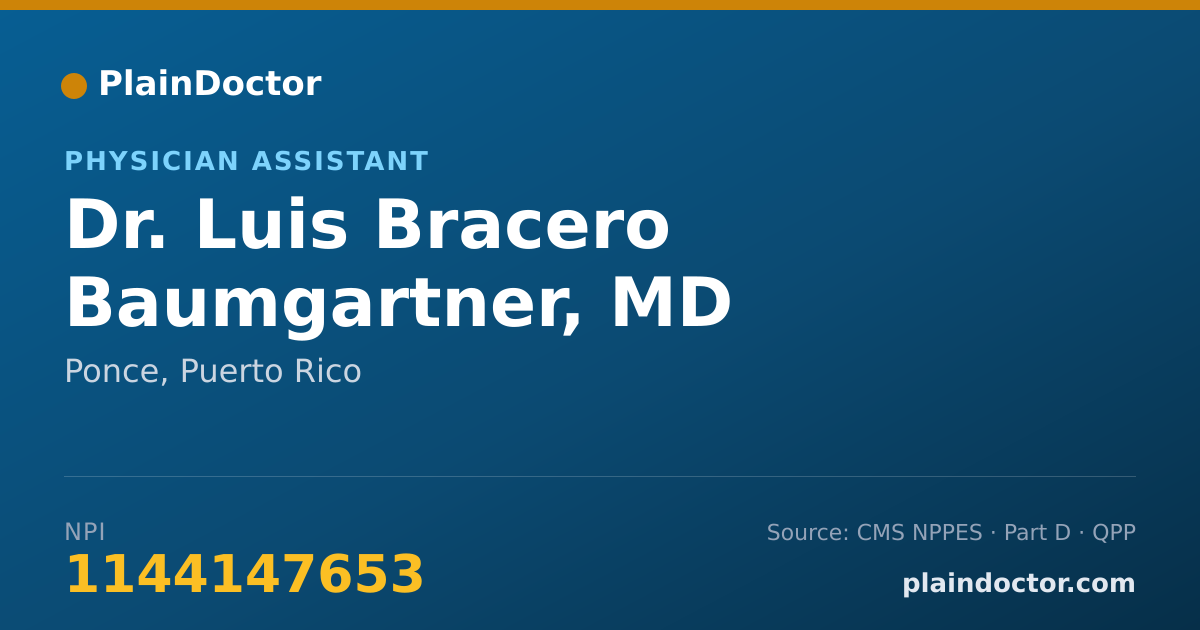 Shareable card for Luis Bracero Baumgartner, MD - Physician Assistant, Ponce, PR