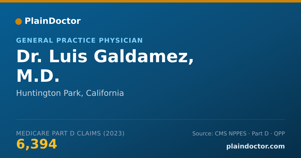 Shareable card for Luis Galdamez, M.D. - General Practice Physician, Huntington Park, CA