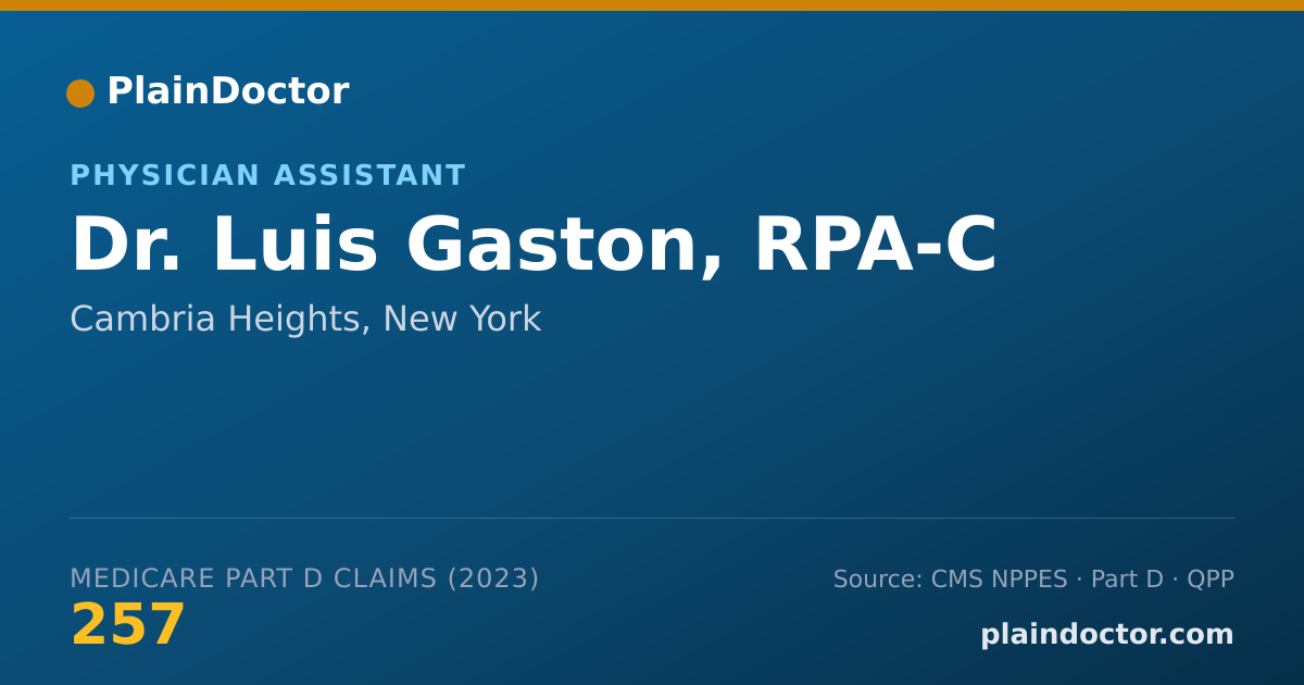 Shareable card for Luis Gaston, RPA-C - Physician Assistant, Cambria Heights, NY